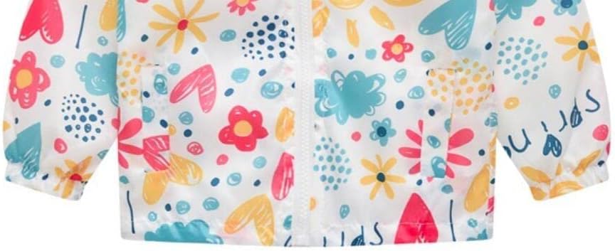 TUIJI Toddler Boys Girls Cartoon Print Zip Jacket Hooded Trench Lightweight Kids Coats Windbreaker Outdoor Cute Dust Coats