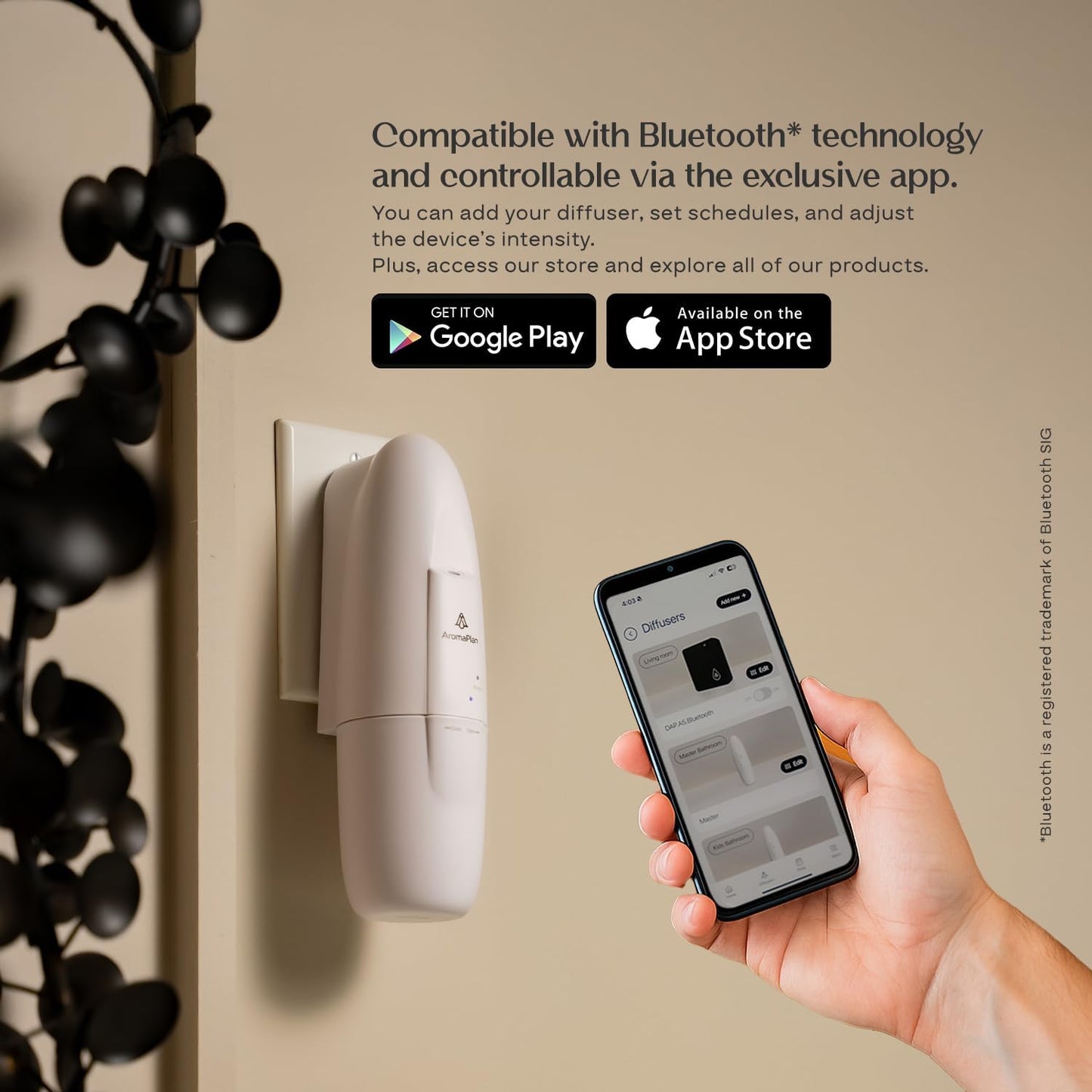 AromaPlan Authentic 2025 Upgraded Plug in Waterless Diffuser (2 Fragrances Included)-Cold Air & Nanotechnology Diffusers for Home & Office- Silent Wall Diffuser Plug in (2 Devices +2 Scents)