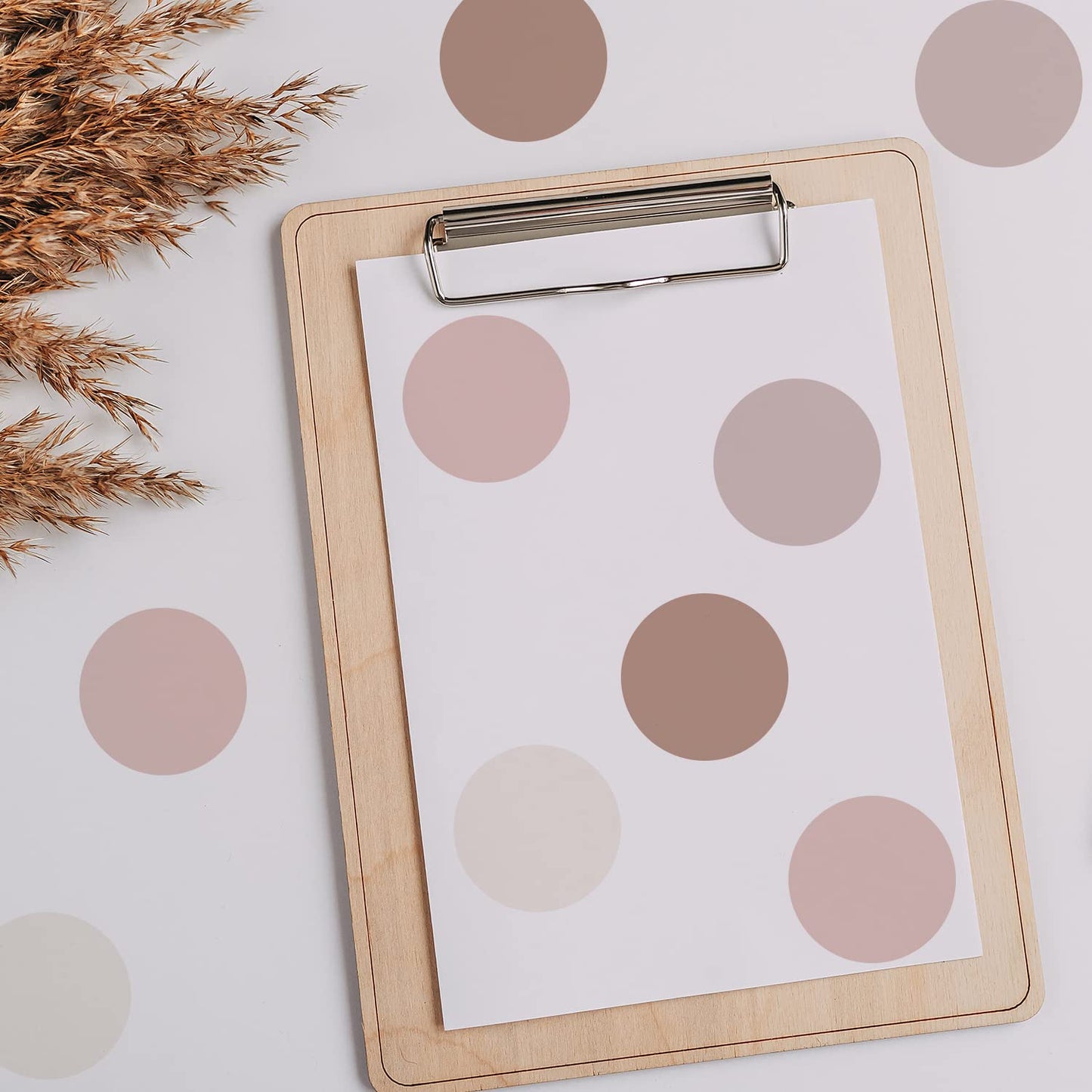 Boho Polka Dot Wall Decals Pink Dots Wall Sticker for Kids Baby Girls Living Room Bedroom Playroom (6 Sheets)