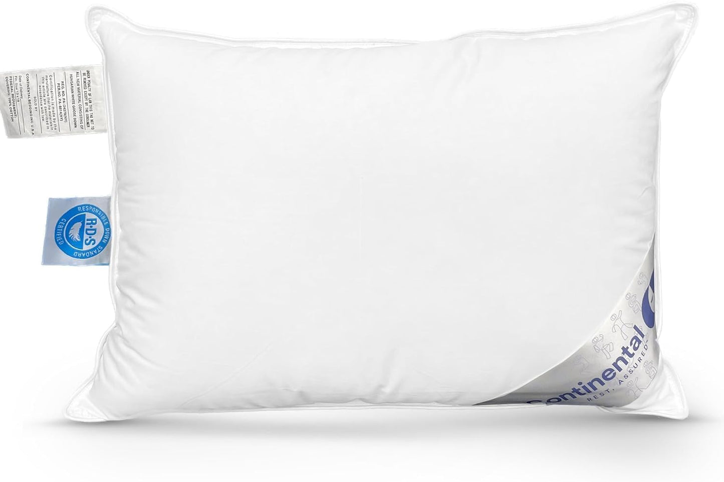 Continental Bedding Child-Down, 13x18 Soft Pillow, White