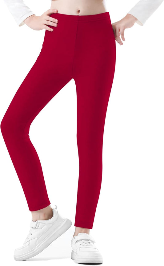 Girls Leggings Cotton Leggings for Toddler Footless Girls Pants Stretchy Baby Girl's Pants Infant Basic Leggings Size 6M -14Y