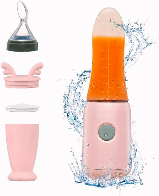 Socila Portable Baby Food Maker with Silicone Squeeze Spoon, Baby Food Processor, Blender for First Stage Baby Feeding - Liquid or Semi-Liquid Options