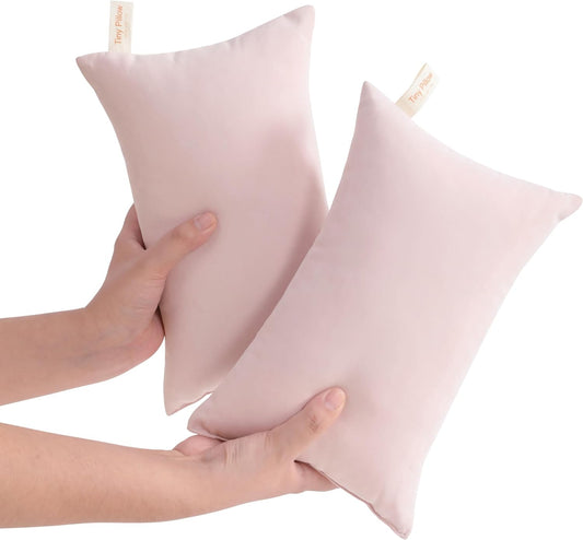 NTBAY Tiny Pillows, Down Alternative 7"x11" Microfiber Mini Pillows for Travel, Pets, Soft Machine Washable Small Pillows for Neck, Wrist, Lumbar and Knee, Pink