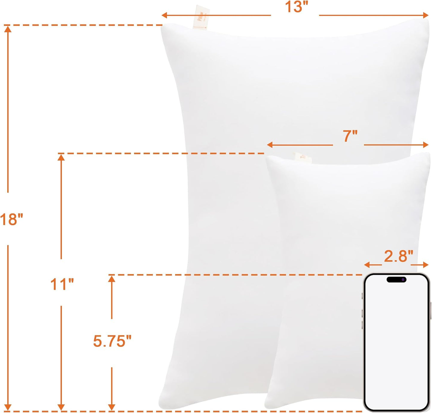 NTBAY Toddler Pillows, Down Alternative 13"x18" Pillows, Machine Washable - Soft and Breathable Travel Small Pillows for Sleeping, Ideal for Daycare, Crib, Cot, White