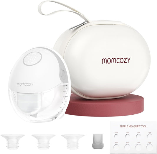 Momcozy Breast Pump Hands Free Mobile Style | M6, Wearable Breastfeeding Pump Ideal Rhythm for More Milk, DoubleFit Flange More Fit & Discreet with 3 Modes & 9 Levels, 24mm - 1 Pack Quill Gray