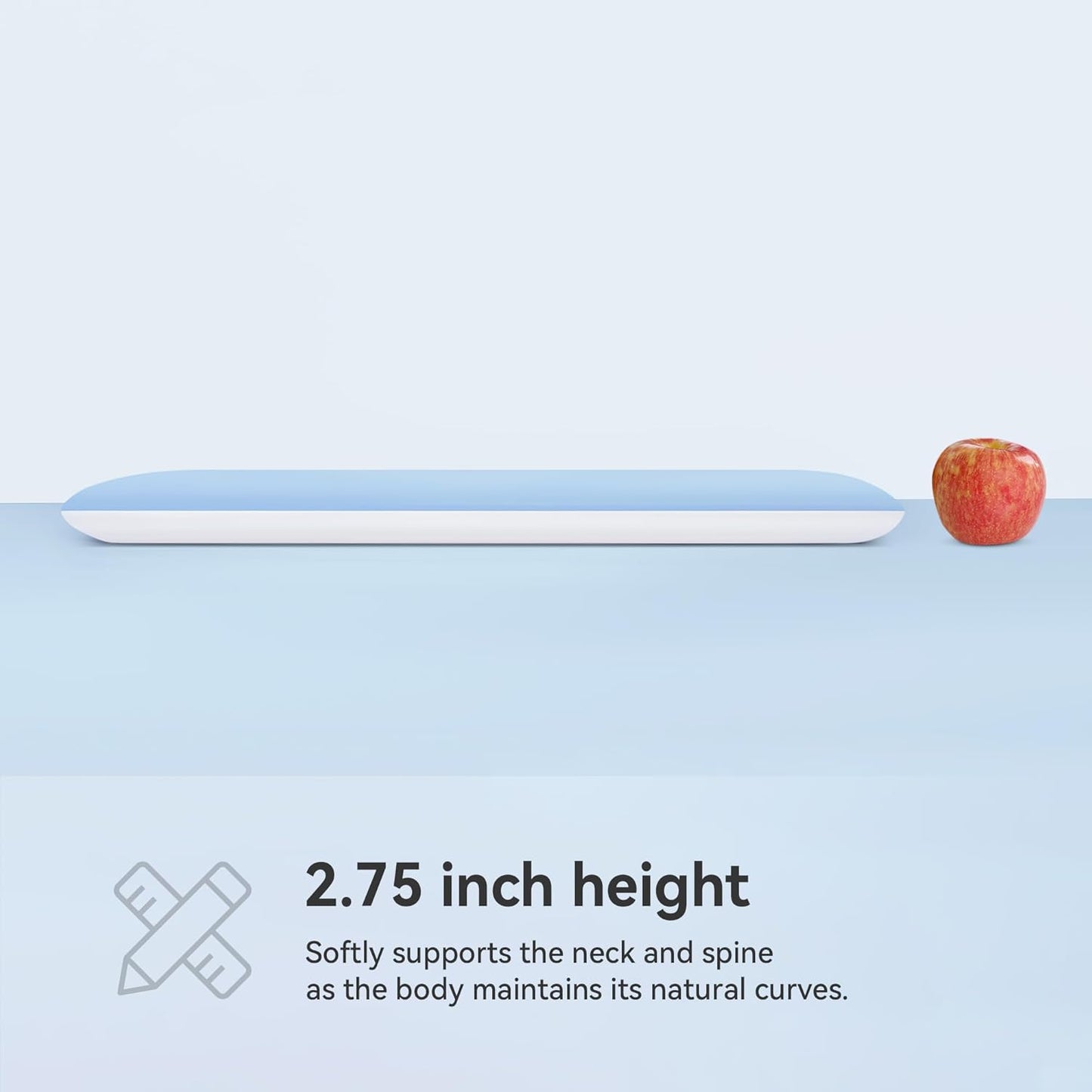 AM AEROMAX 2.75 Inches King Size Hyper Slim Memory Foam Pillow for Stomach and Back Sleepers - Thin, Flat Design for Cervical Neck Alignment and Deeper Sleep.