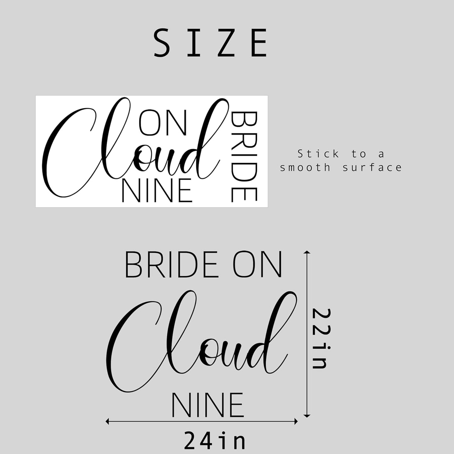 Bride On Cloud Nine Decal - Bride Shower Party Decorations, Wedding Engagement Bride-to-Be Bachelorette Party Supplies, Balloon Arch Background Wall Decor Cloud Sign Decal(Cloud Nine Decal)