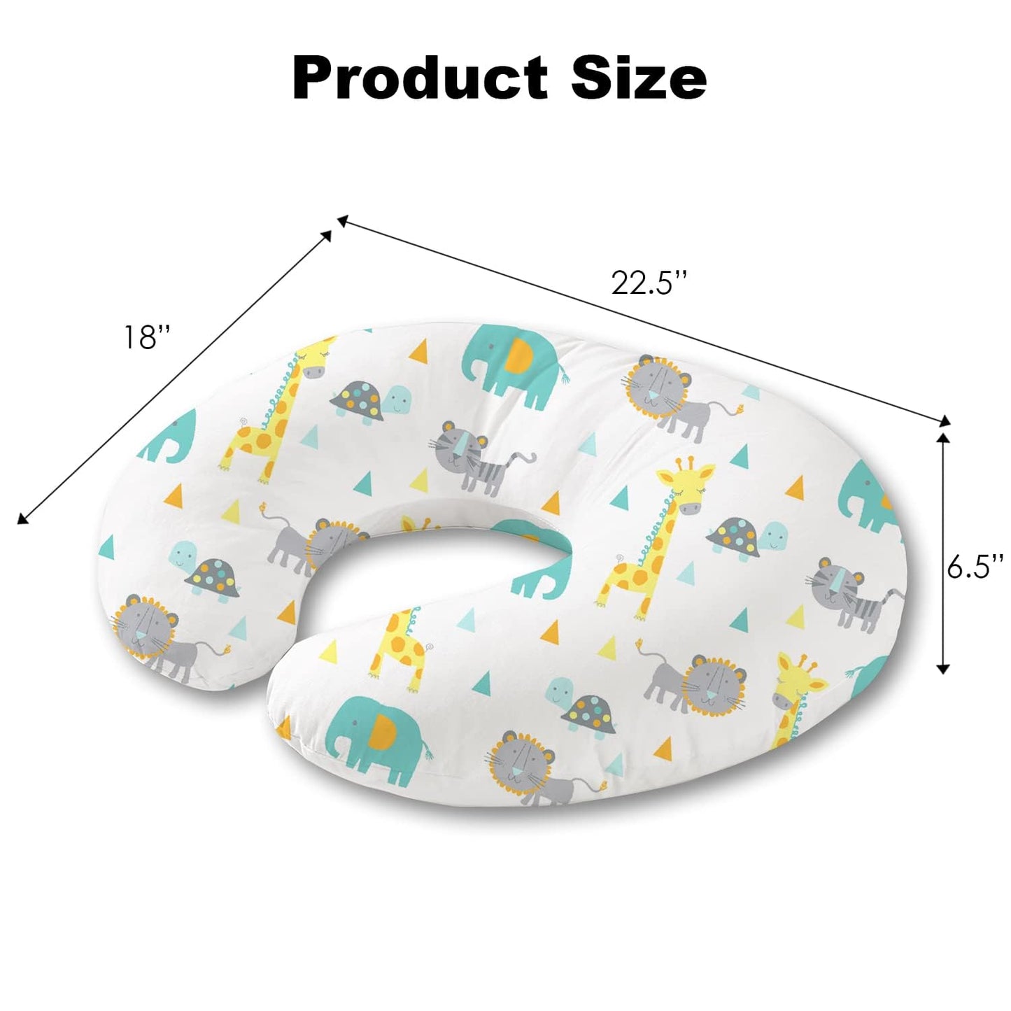 Little Grape Land Nursing Pillow for Infants, Breastfeeding Pillows, Baby Support Pillow for Nursing, Bottle Feeding, Tummy Time with Machine Washable Cover & Breathable Filling (Woodland Animals)