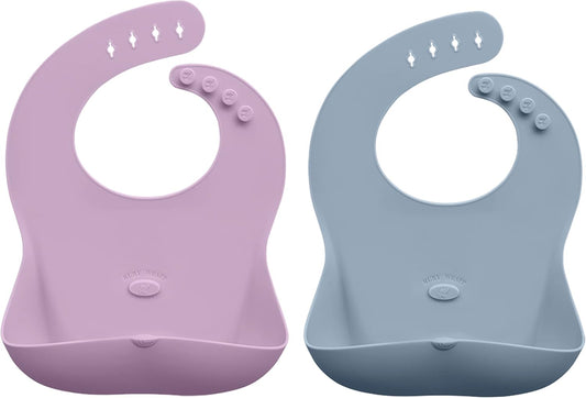 Abiie Ruby Wrapp Silicone Bibs for Babies with Front Pocket - Waterproof Bib - Stain Resistant - Silicone Toddler Bibs