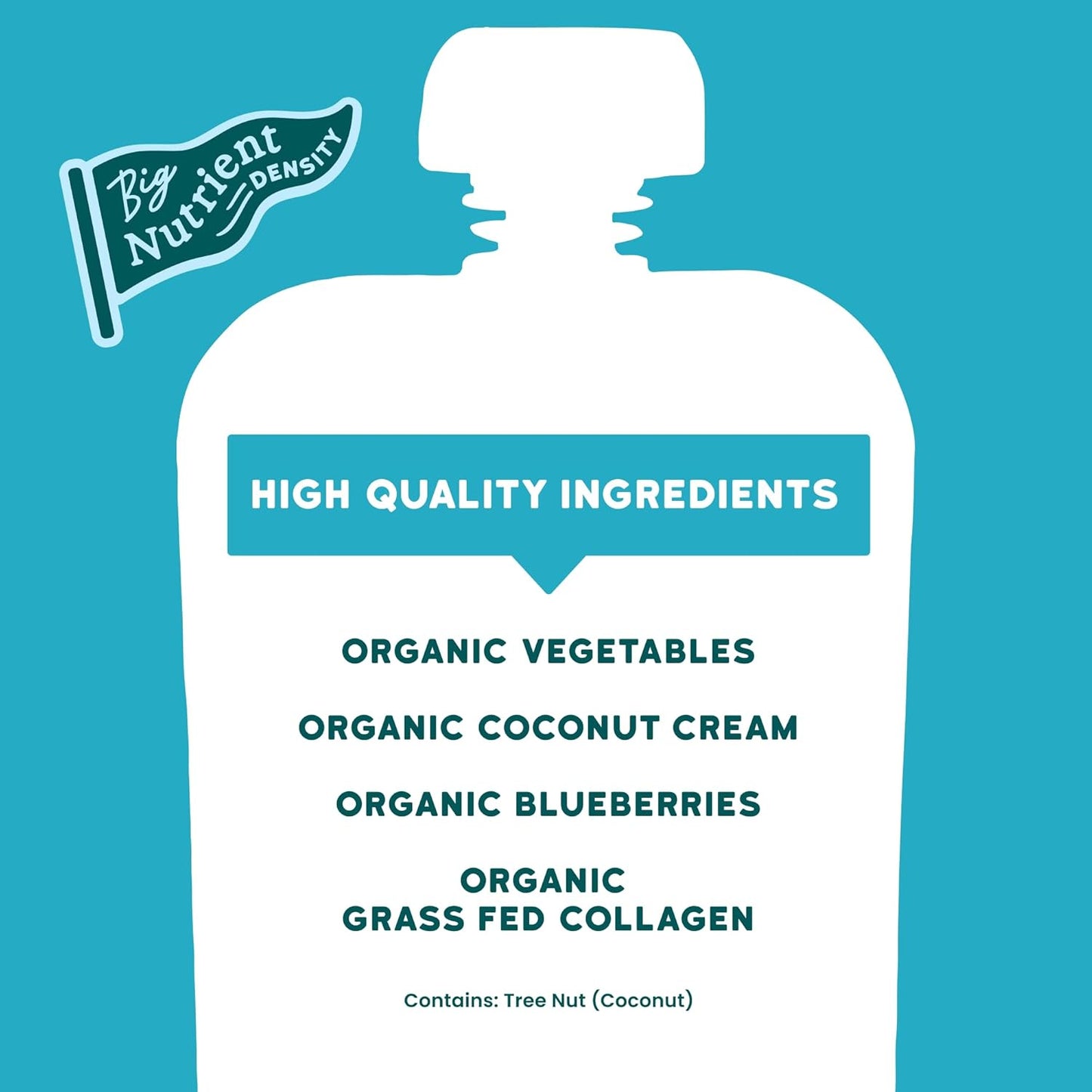 Serenity Kids 6+ Months Dairy-Free Smoothie Baby Food | USDA Organic | Grass Fed Collagen Protein | 3.5 Ounce BPA-Free Pouch | Berry Butternut | 12 Count