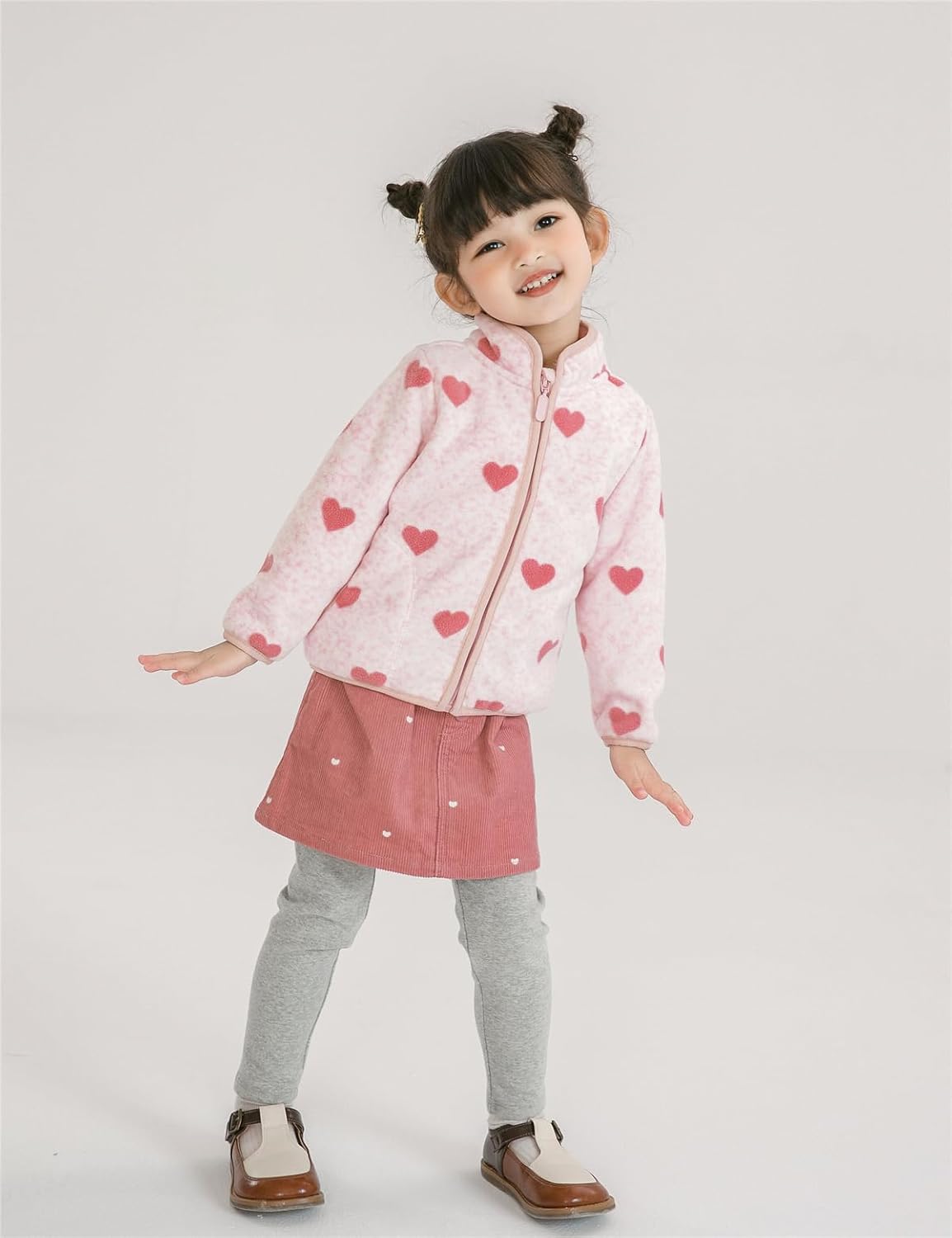 Kids Printed Polar Fleece Jacket Toddler Baby Boys Girls Autumn Winter Warm Sherpa Lining Outerwear Soft Lightweight