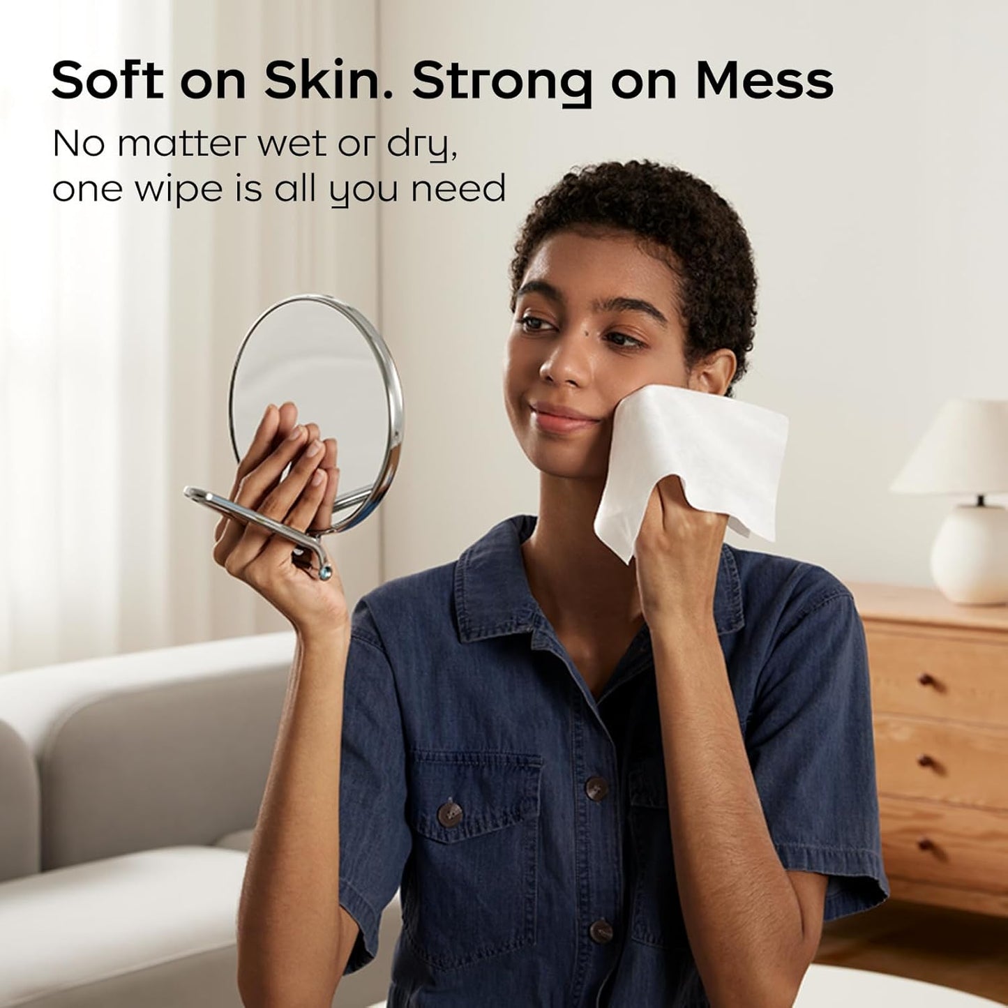 Bc Babycare Dry Wipes, Plant-based Fibers, Wet and Dry Multi-Use Facial Cloth and Baby Wipe, Hypoallergenic and Gentle on Skin, 48 Count, 4 Packs