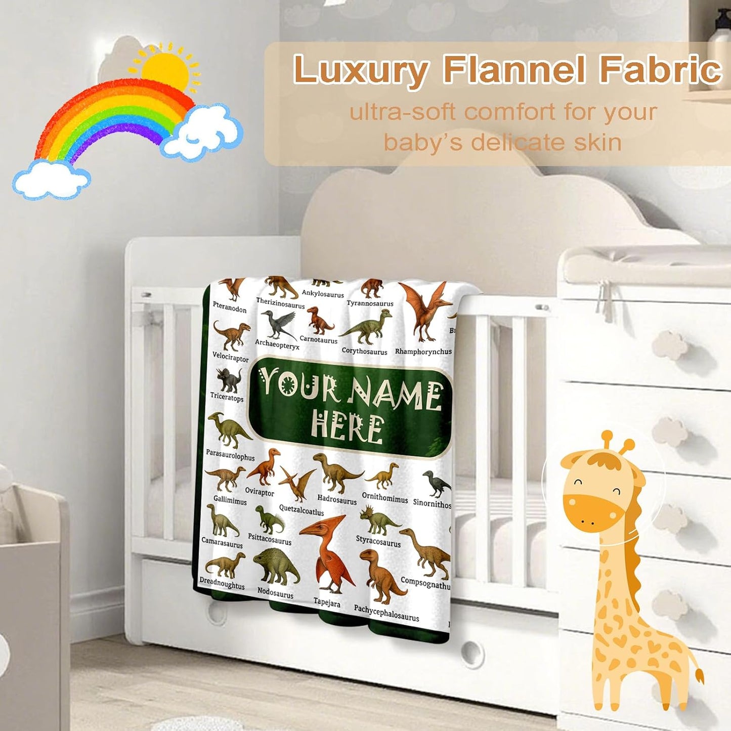 Ship Next Day, Personalized Baby Blanket – Printed in USA, Custom Baby Blanket for Boys & Girls, Baby Blanket with Name, Baby Shower, Easter, Christmas, Birthday Newborn & Toddler Gifts, Baby Gifts