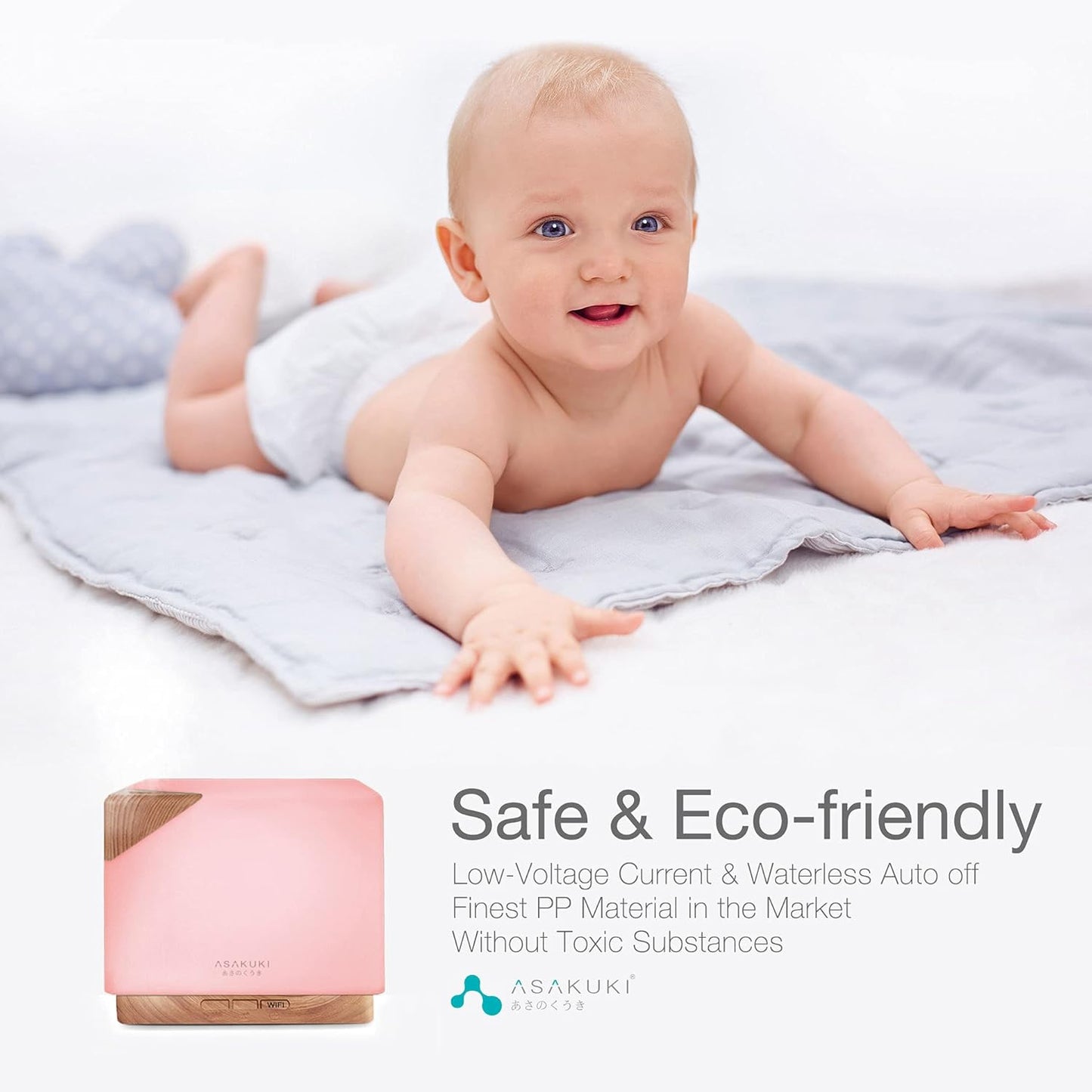 ASAKUKI Smart WiFi Essential Oil Aromatherapy Diffuser, Easy Connect with Alexa and Google Home Phone App Voice Control 700 ml Ultrasonic Diffuser, Create Schedules 7 LED Colors Humidifier