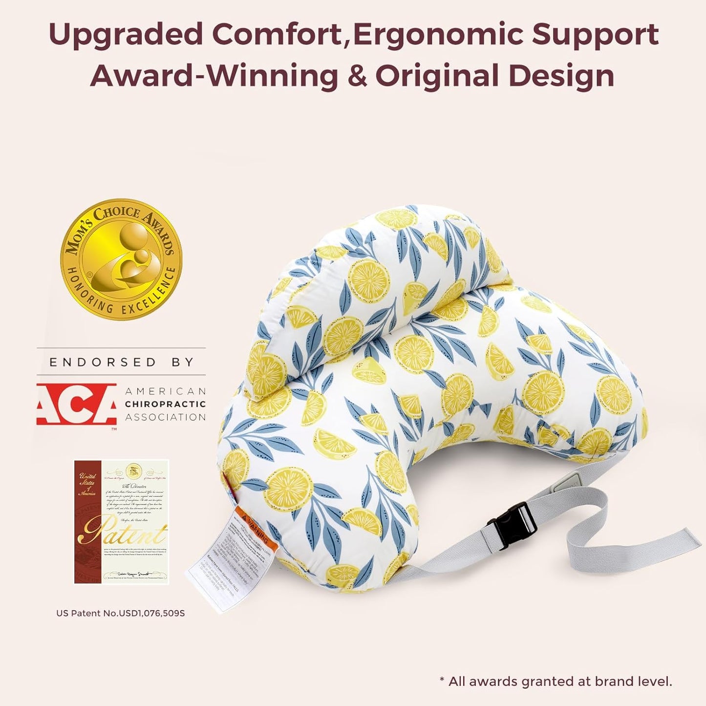Momcozy Pioneering Safety Fence Nursing Pillow for Breastfeeding- Wider Feeding Pillows for More Support for Mom & Baby- Easier Nursing & Hand Free- Fit for All, Removable Cotton Cover
