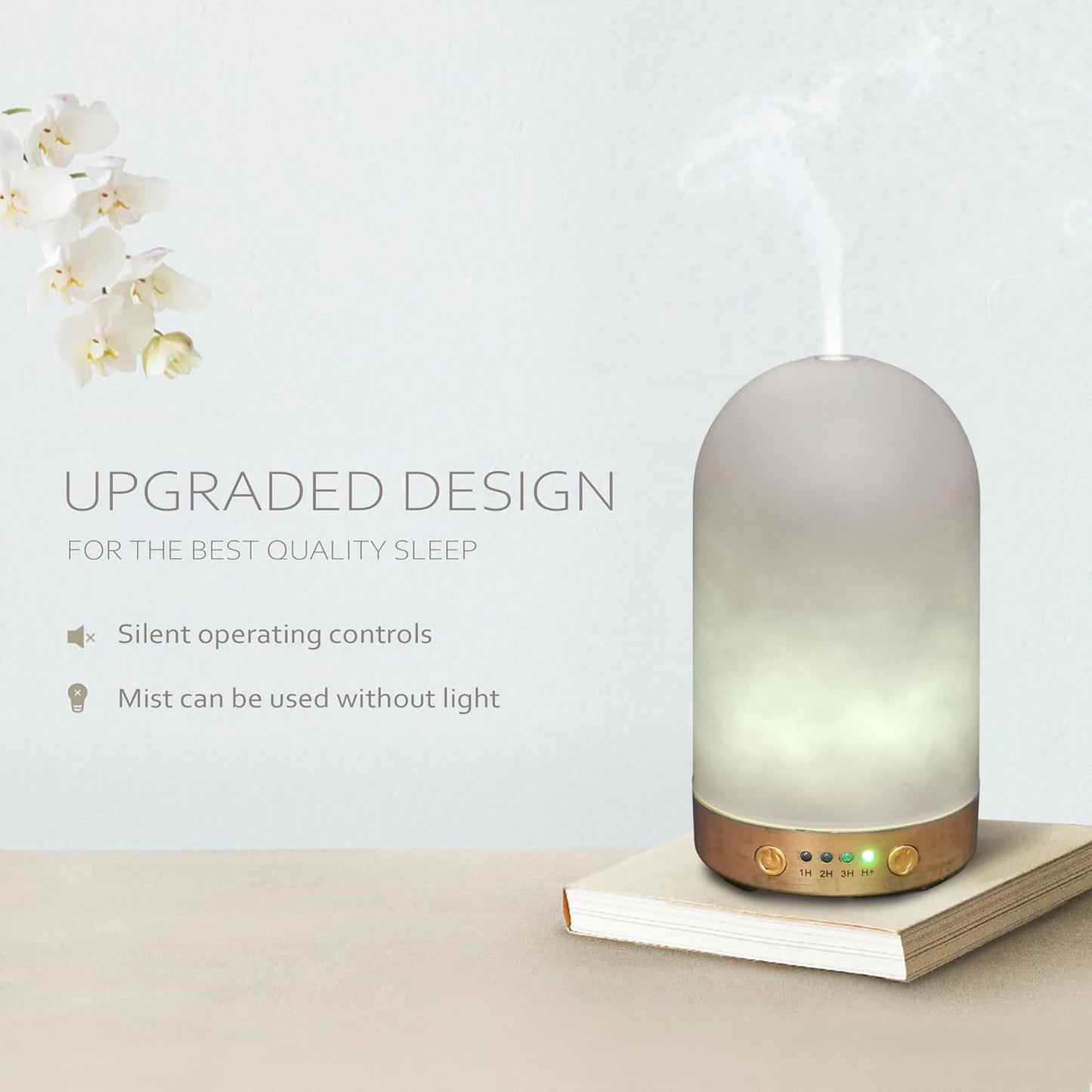 Earnest Living Essential Oil Diffusers for Essential Oils 100 ml Ultrasonic Diffusers 4 Timers Night Lights and Auto Off Function Home Office Aromatherapy Diffusers for Essential Oils