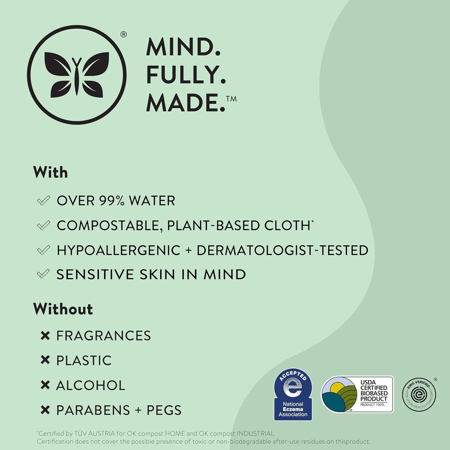 The Honest Company Clean Conscious Multi-Use Wipes | Hypoallergenic + Unscented for Sensitive Skin | Over 99% Water, Compostable, Plant Based, Baby Wipes | Rainbow, 60 Count