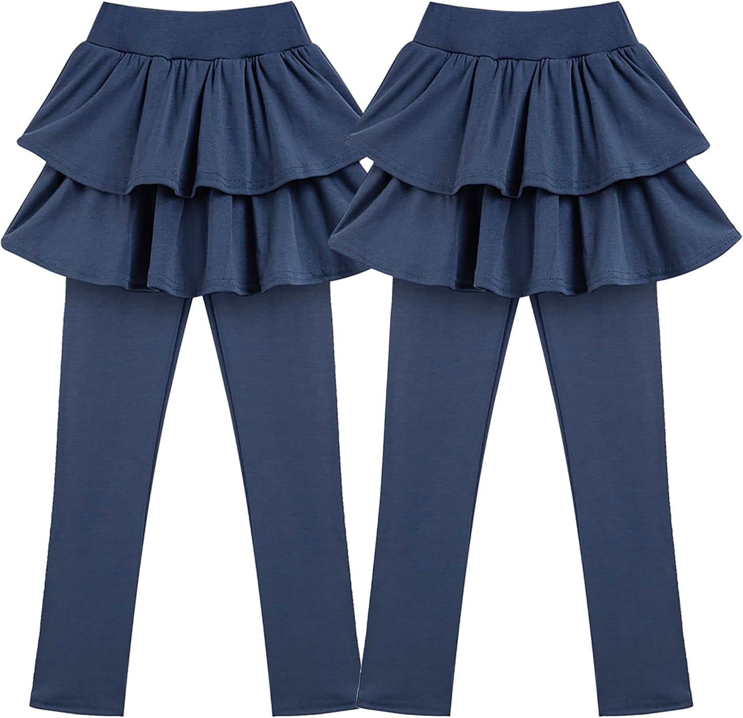 Girls School Uniform Pants Leggings with Skirts Stretch Warm Jegging 4-12 Years