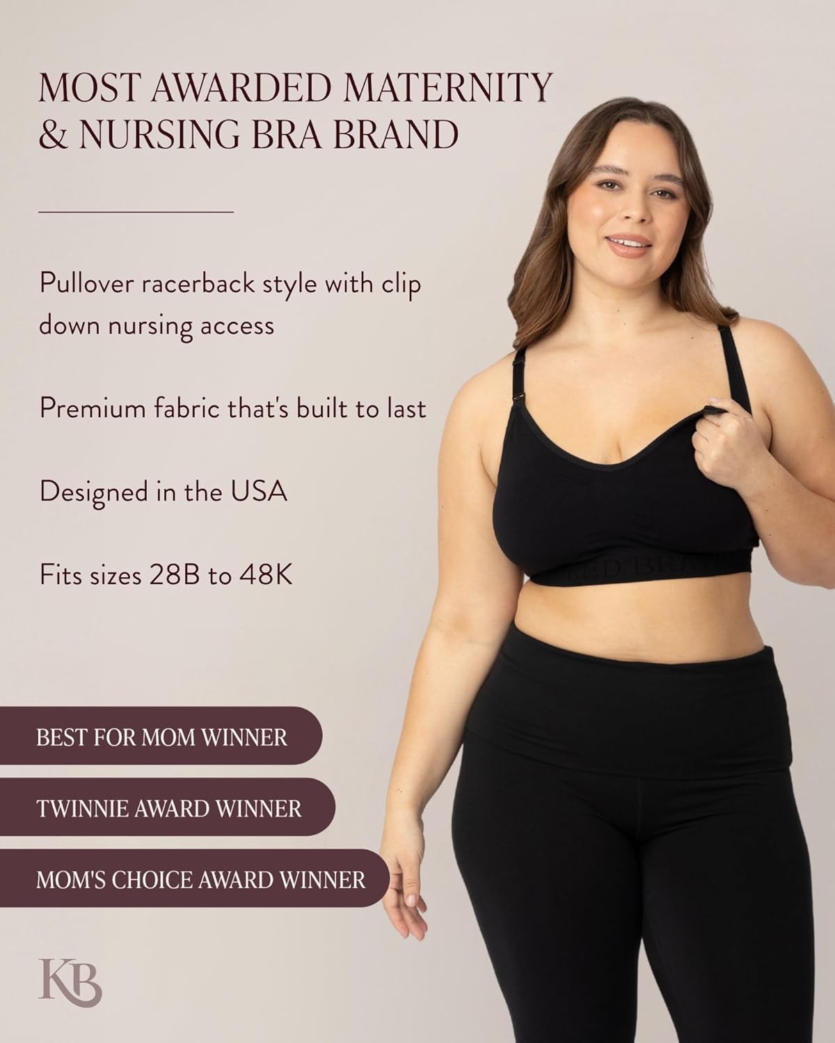 Kindred Bravely Sublime Nursing Sports Bras for Breastfeeding, Soft & Stretchy Maternity Bra