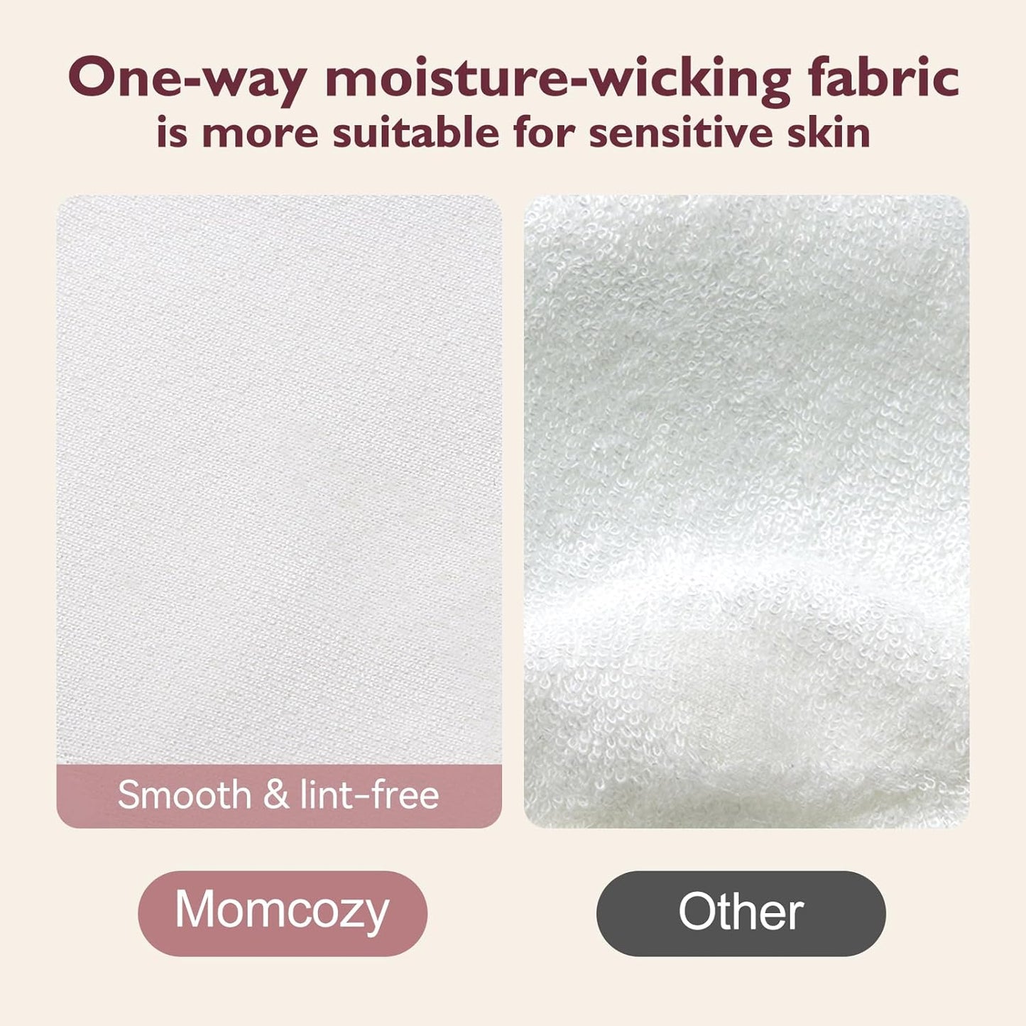 Momcozy Reusable Breast Pads, Innovative Use of Absorbent Fabric & 4 Layers of Super Absorbent Core Washable Nursing Pads, Absorb Quickly and Leak-Proof, 14 Pack + Wet & Dry Separation Bag + Wash Bag