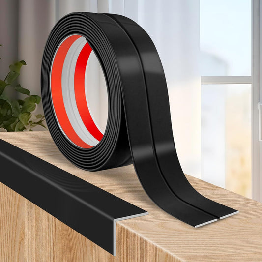 Flexible Wall Corner Protector Moulding Trim Peel and Stick Wall Corner Guards Edge Protector Self Adhesive Molding Trim Strip for Edge Ceiling (Black, 0.8 in x 40 Ft)