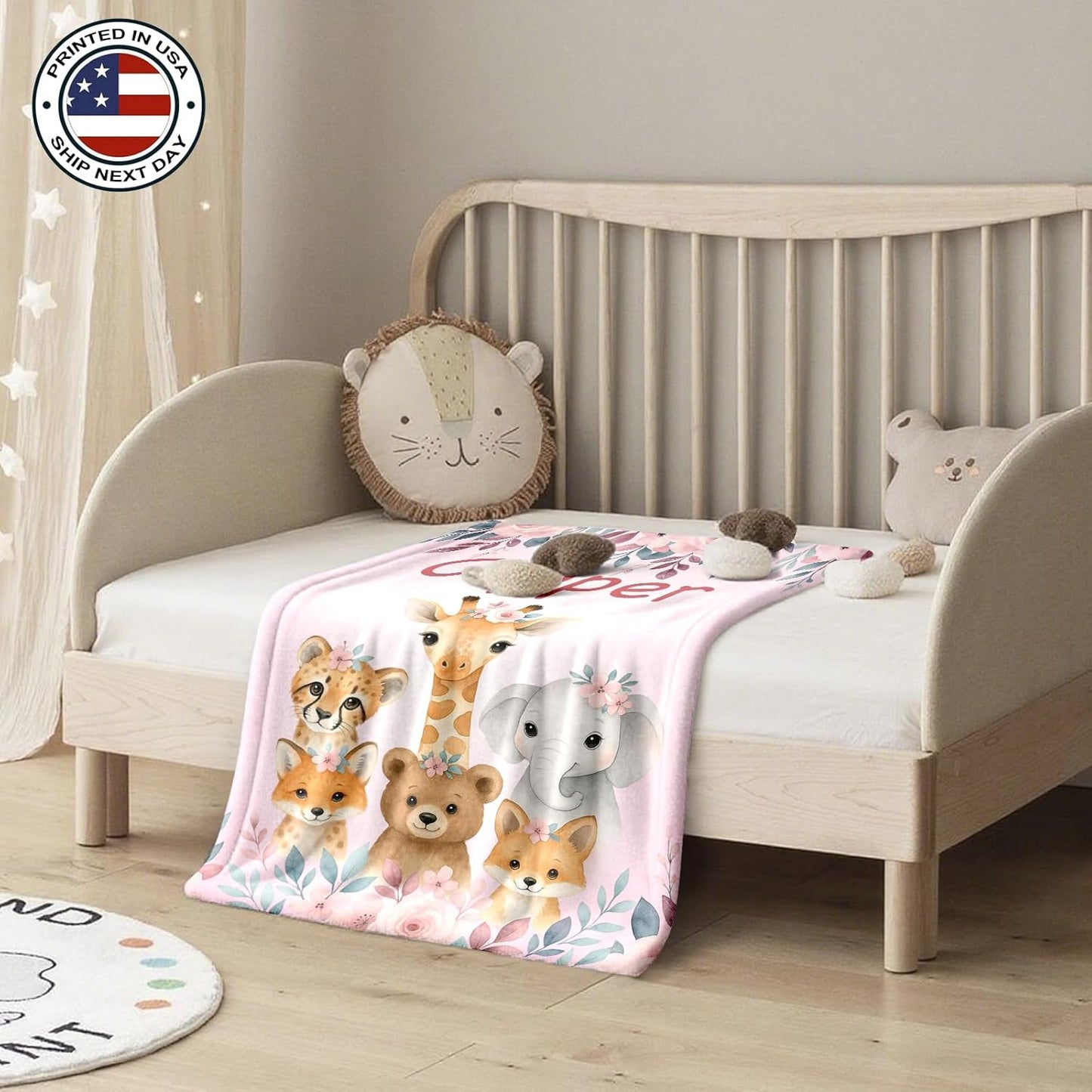 Ship Next Day, Personalized Baby Blanket – Printed in USA, Custom Baby Blanket for Boys & Girls, Baby Blanket with Name, Baby Shower, Easter, Christmas, Birthday Newborn & Toddler Gifts, Baby Gifts