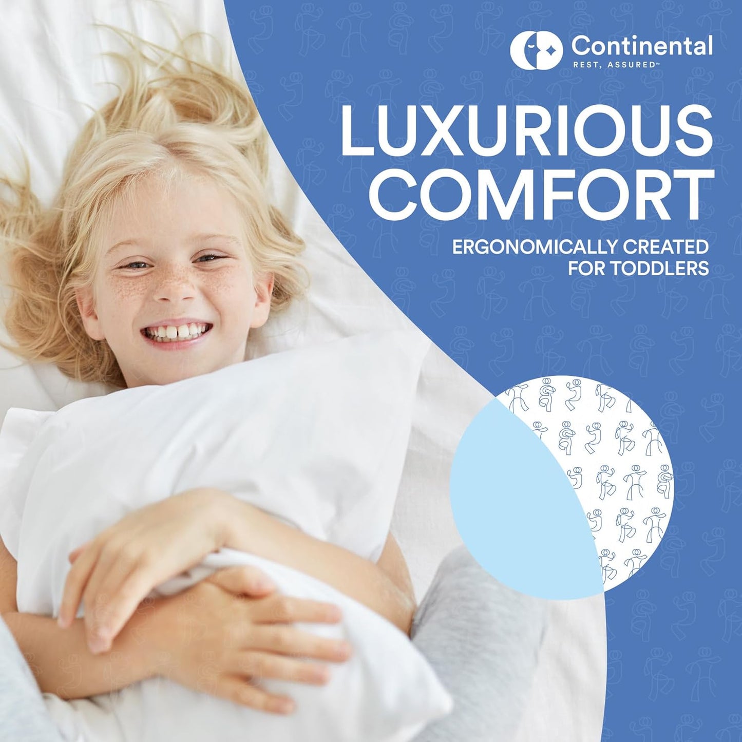 Continental Bedding Child-Down, 13x18 Soft Pillow, White