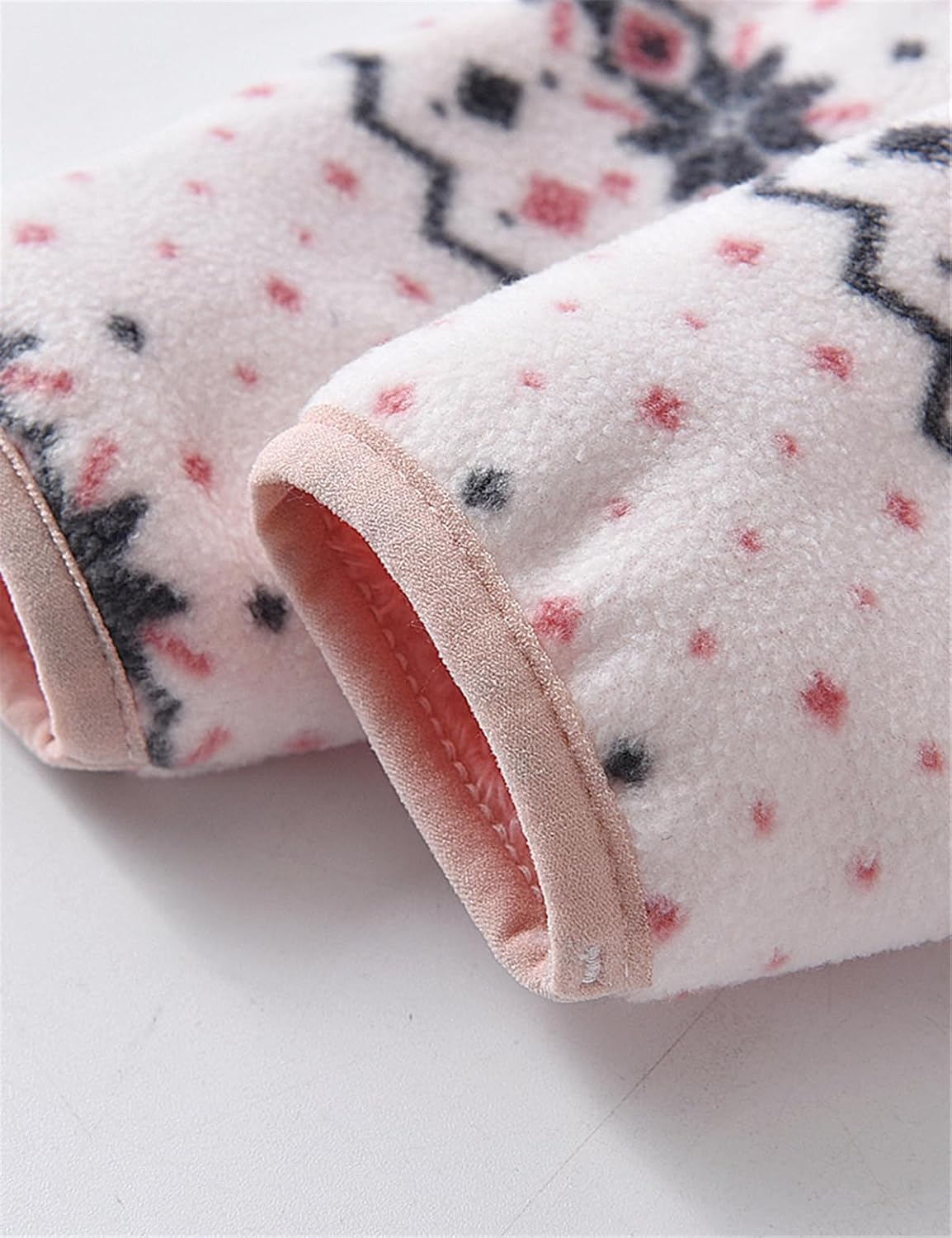 Kids Printed Polar Fleece Jacket Toddler Baby Boys Girls Autumn Winter Warm Sherpa Lining Outerwear Soft Lightweight