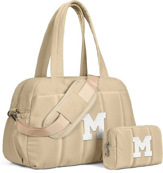 Gifts for Teenagers-Monogram Duffle Bag, Weekender Bags for Women，Overnight Bag with Wet Pocket，Lightweight Travel Bags Personalized Gym Tote with Makeup Pouch