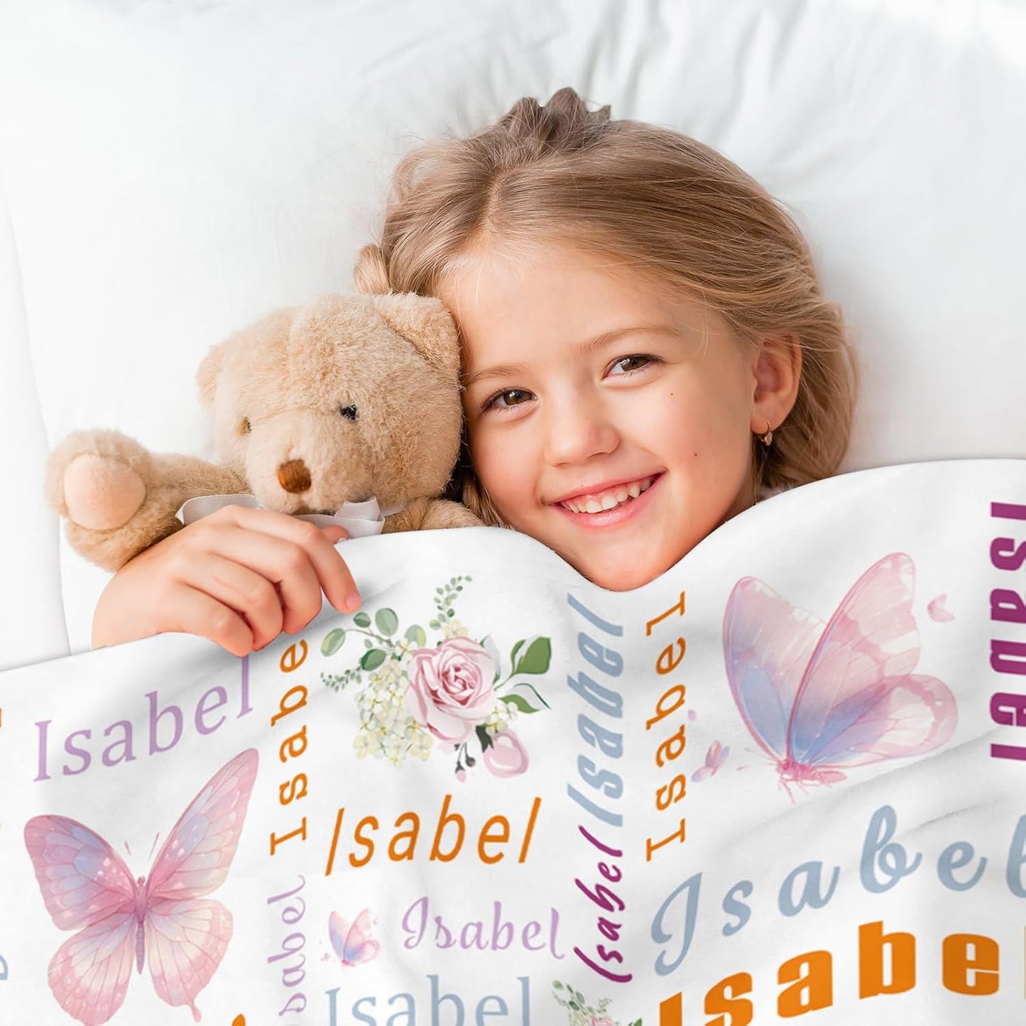 Ship Next Day, Personalized Baby Blanket - Printed in USA, Custom Baby Blanket with Name, Customized Animal Blankets for Boys & Girls, Soft Cozy Receiving Blankets for Toddlers, Stroller Decor Throw