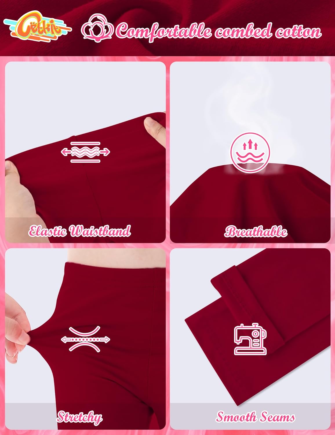 Girls Leggings Cotton Leggings for Toddler Footless Girls Pants Stretchy Baby Girl's Pants Infant Basic Leggings Size 6M -14Y