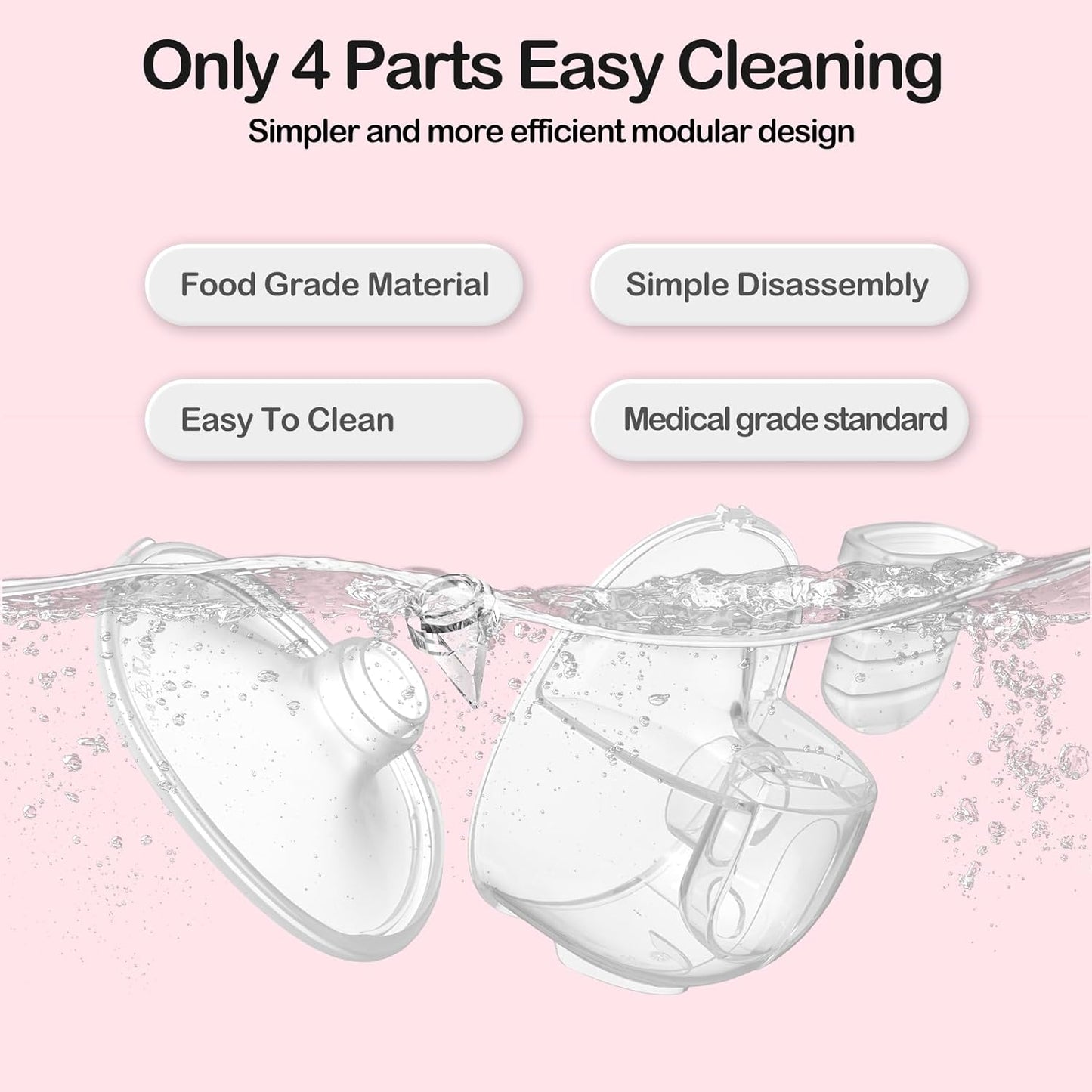 Ellie Wearable Hands Free Breast Pump, Portable Breastfeeding Pump w/Soft Double-Sealed Flange, Anti-Backflow & Leakproof Design, Ultra-Slim and Quiet, 4 Modes 9 Levels, Smart Nightlight, 2 Pack