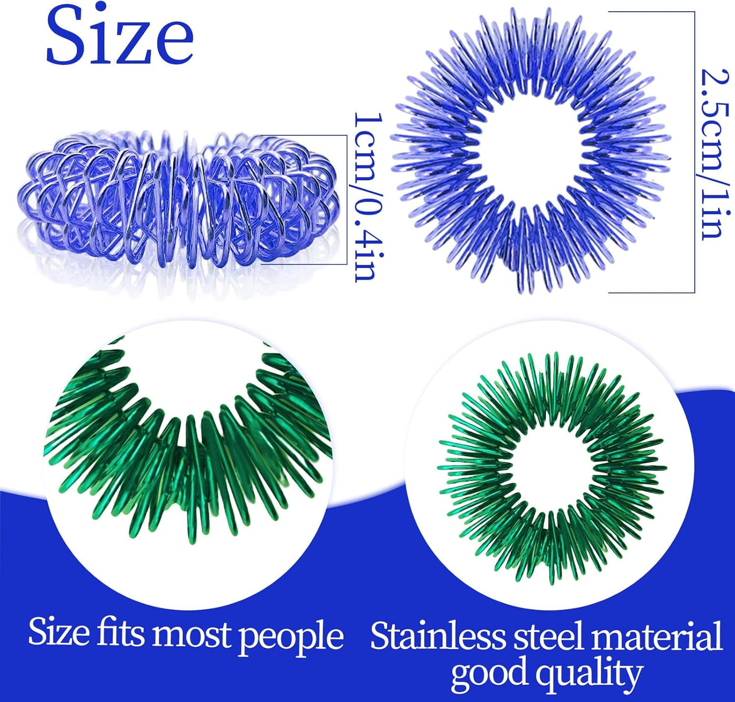 10 Pcs Acupressure Rings Fidget Toy Trichotillomania Fidget Toys Silent Fidget Toys Acupressure Rings Sensory Ring Stress Relief Rings Sensory Finger Rings for Adults Silent Stress Reducer