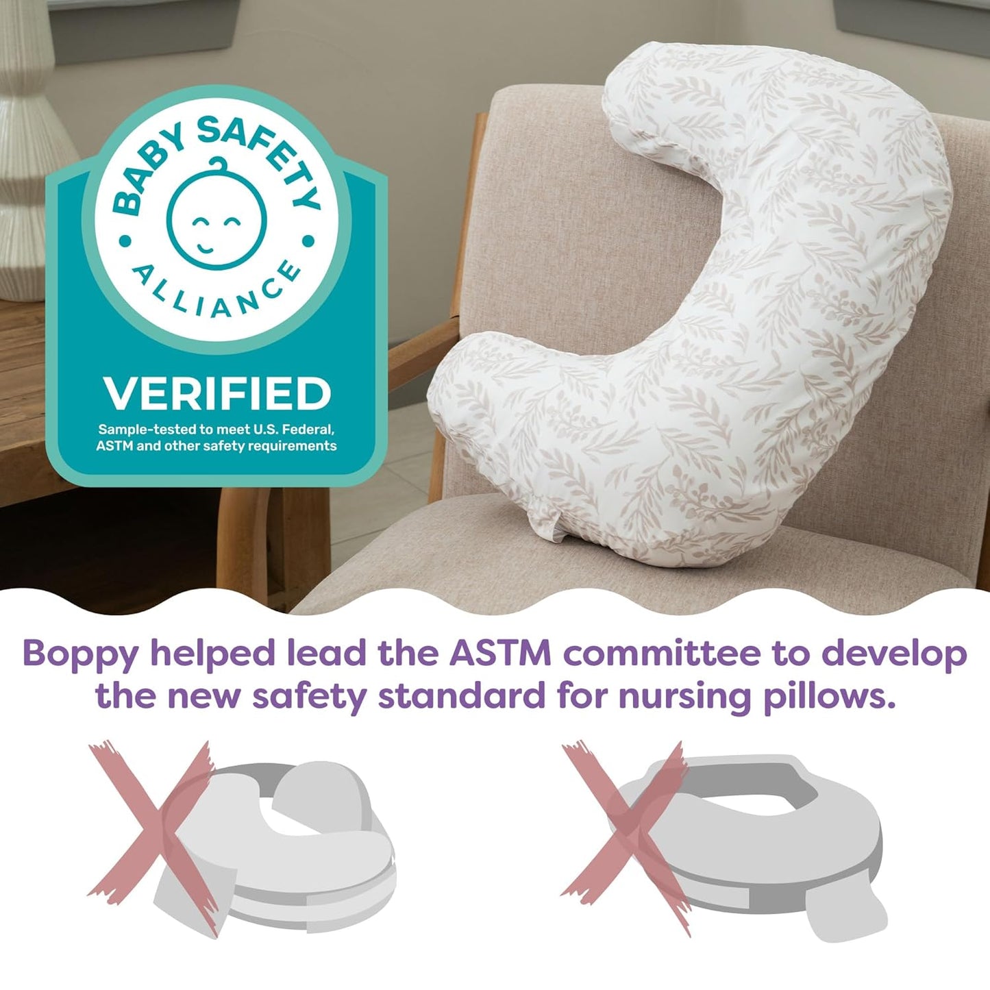 Boppy Nursing Pillow - Ergonomic Bottle & Breastfeeding Pillow with High, Firm, Large Area, Water-Repellent Cushion with Washable Cover; Baby Safety Alliance Verified - Colorful Forest Animals
