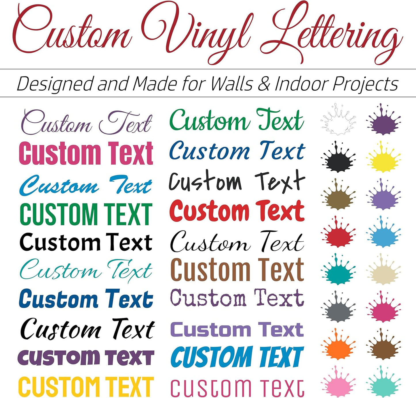 Rapid Vinyl Custom Vinyl Wall Lettering Decal Personalized Design and Create Your Own (Multiple Sizes, Fonts, & Colors) Indoor or Outdoor. Perfect for Walls and Special Projects