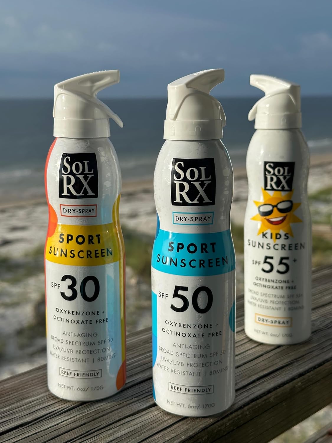 SolRX SPORT KID's SPRAY SPF 55+ Sunscreen Spray SPF55+, Reef Friendly, Broad Spectrum Sunscreen for Face and Body, Oxybenzone Free