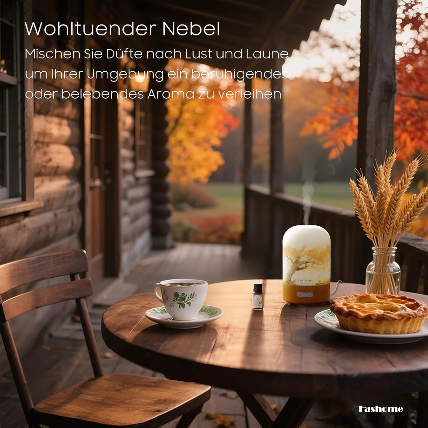 Oil Scent diffusers for Home with Frankincense Oil, 6 in 1 Ultrasonic 100ML Aromatherapy Scent Humidifier Vaporizer with Dense fine Mist, Timer, Auto-Off (Autumn-Frankincense)