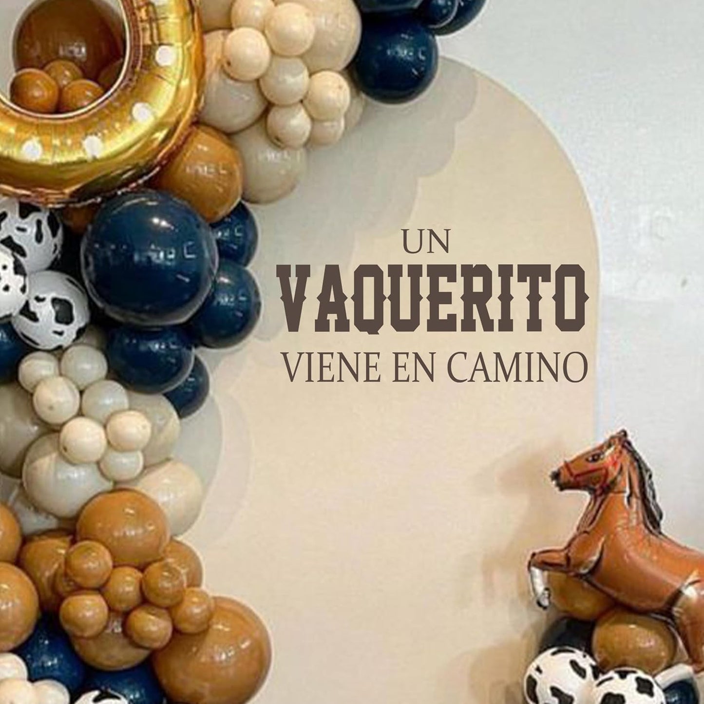 Un Vaquerito Viene En Camino Decal - Cowboy Party Decoration Decal, Baby Shower/Gender Reveal Party Decoration Supplies Wall Stickers, Cowboy Sign Balloon Arch and Party Backdrop Decor Stickers