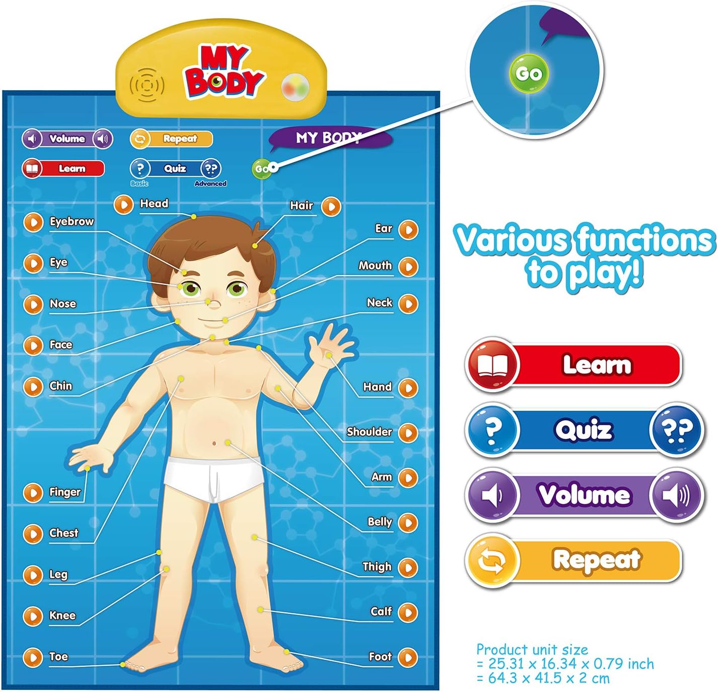 BEST LEARNING i-Poster My Body - Interactive Educational Human Anatomy Talking Game Toy | Learn Body Parts, Organs, Muscles and Bones for Kids Aged 5 to 12 Years Old