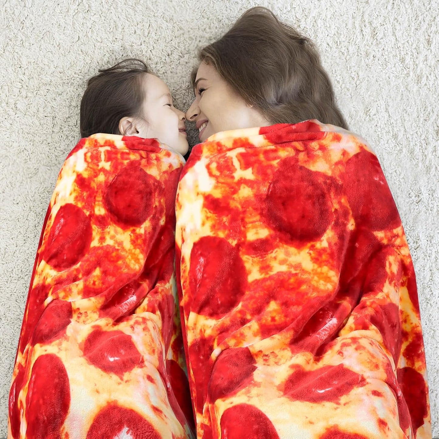 Pepperoni Pizza Blanket White Elephant Gifts for Kids Stuff Useful Adults Teenagers Throw Blankets Wrap Boy Girl Party Novelty Gag Pets Soft Fleece 61in